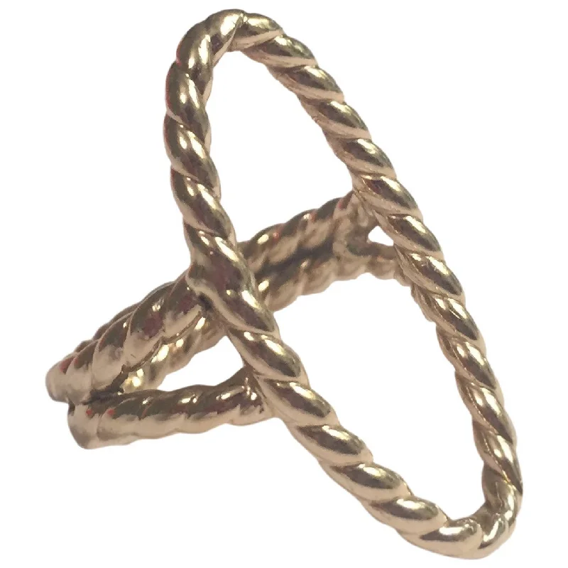 Grab Stylish Jewelry Before The Sale Ends Gold Twisted Open Oval Ring