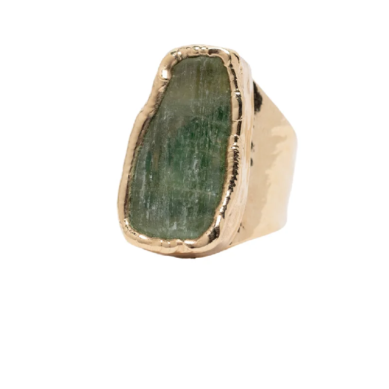 Clearance Sale On High-End Jewelry Collections Green Tourmaline Rectangle Cocktail Ring