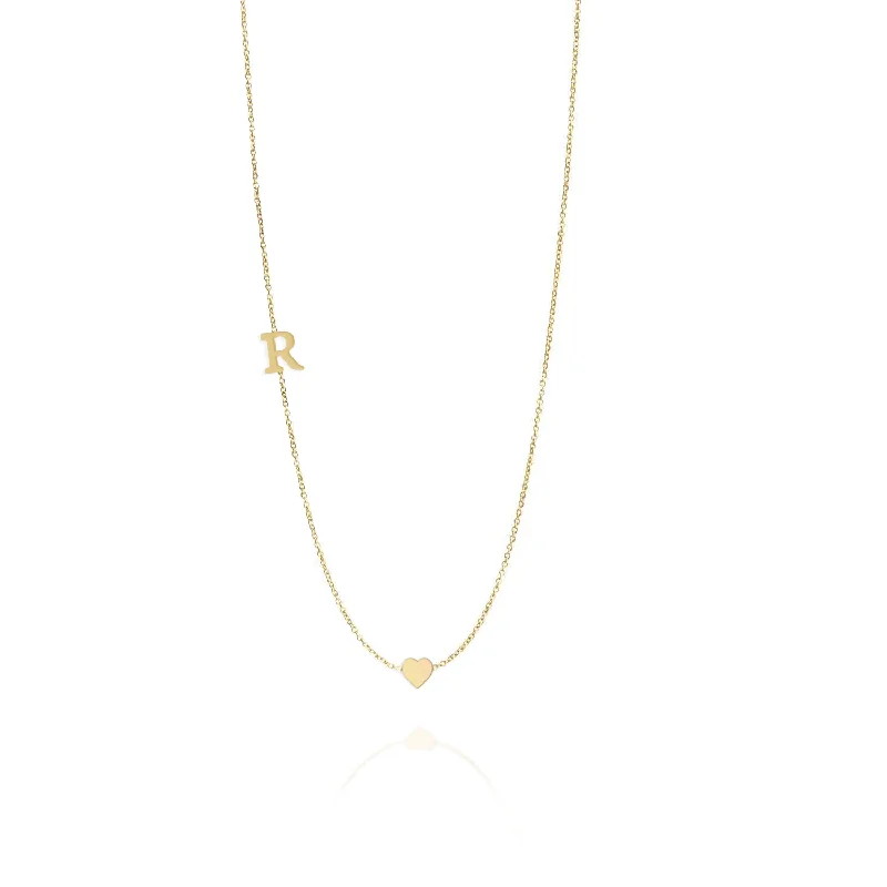 Celebrate Every Occasion With Sparkling Savings Small English letter Necklace With Gold Heart Celebrate Every Occasion With Sparkling Savings Small English letter Necklace With Gold Heart