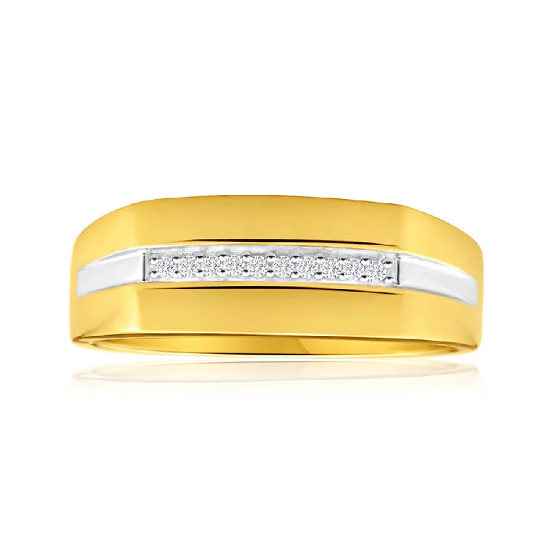 Affordable Elegance – Special Jewelry Sale Now Live His and Hers Rings 9ct Yellow Gold Ladies Ring With 10 Diamonds