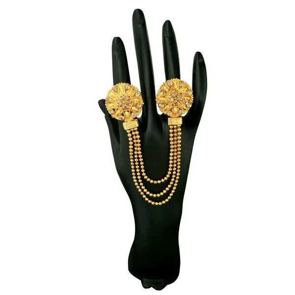 Breathtaking Jewelry At Limited-Time Savings Kriaa Brown Austrian Stone Chain Double Finger Ring - 1503206