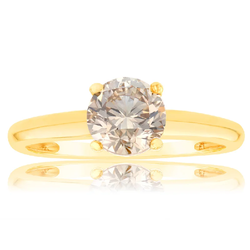 Once-A-Year Jewelry Sale – Grab Your Favorites Now Luminesce Lab Grown 1 Carat Light Champagne Solitaire Diamond Ring in14ct Yellow Gold Once-A-Year Jewelry Sale – Grab Your Favorites Now Luminesce Lab Grown 1 Carat Light Champagne Solitaire Diamond Ring in14ct Yellow Gold
