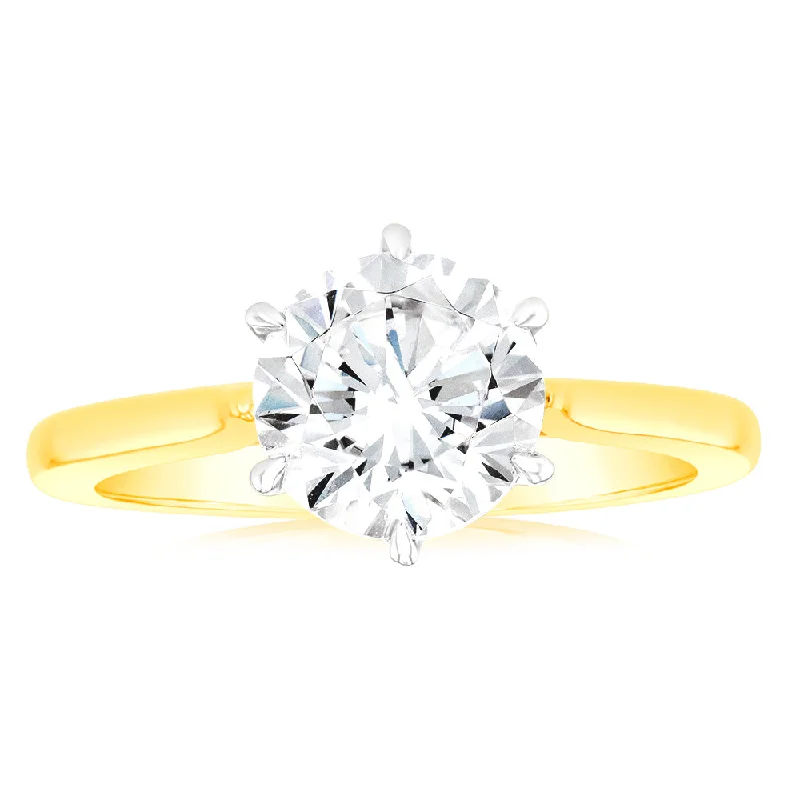 Get Ready To Sparkle – Special Jewelry Discounts Luminesce Lab Grown 2 Carat Certified Diamond Solitaire Engagement Ring in 18ct Yellow Gold Get Ready To Sparkle – Special Jewelry Discounts Luminesce Lab Grown 2 Carat Certified Diamond Solitaire Engagement Ring in 18ct Yellow Gold