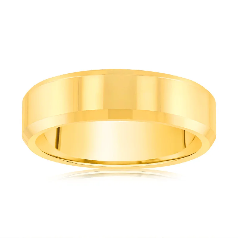 Bohemian-Inspired Jewelry For Free-Spirited Fashion Matt Finish Beveled Edge Gold Polished Tungsten Ring Bohemian-Inspired Jewelry For Free-Spirited Fashion Matt Finish Beveled Edge Gold Polished Tungsten Ring