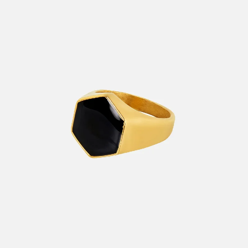 "ONYX" RING - GOLD