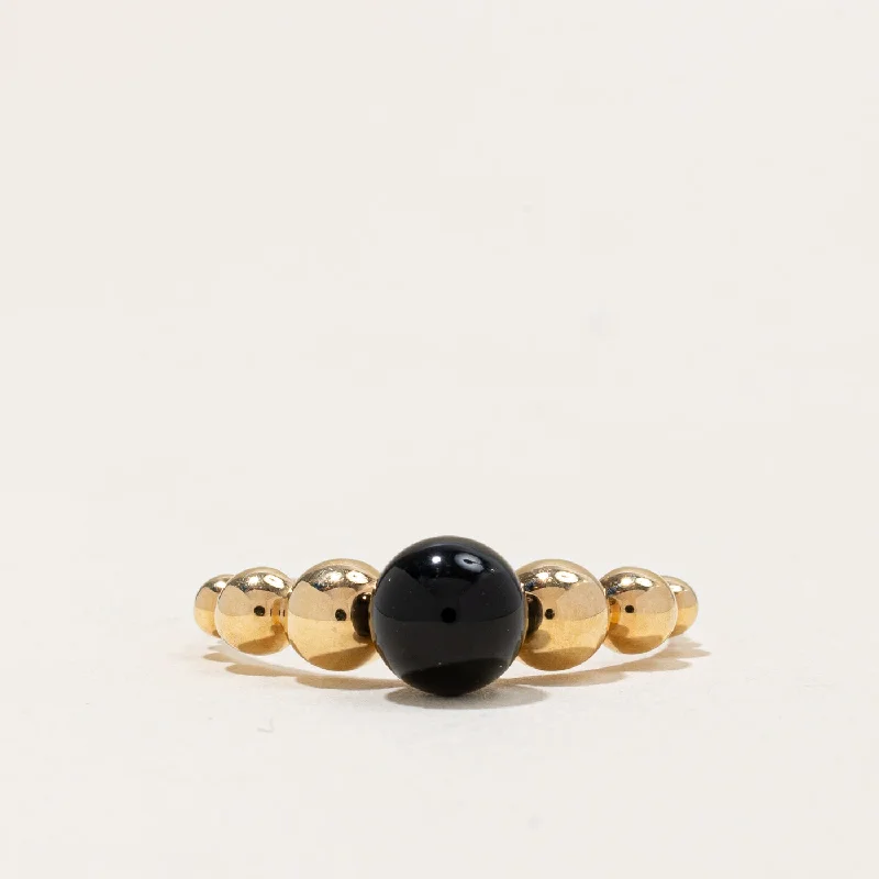 Exclusive Gemstone Jewelry At Special Prices Onyx Sphere Ring | 1.65ct | SZ 7.75 |
