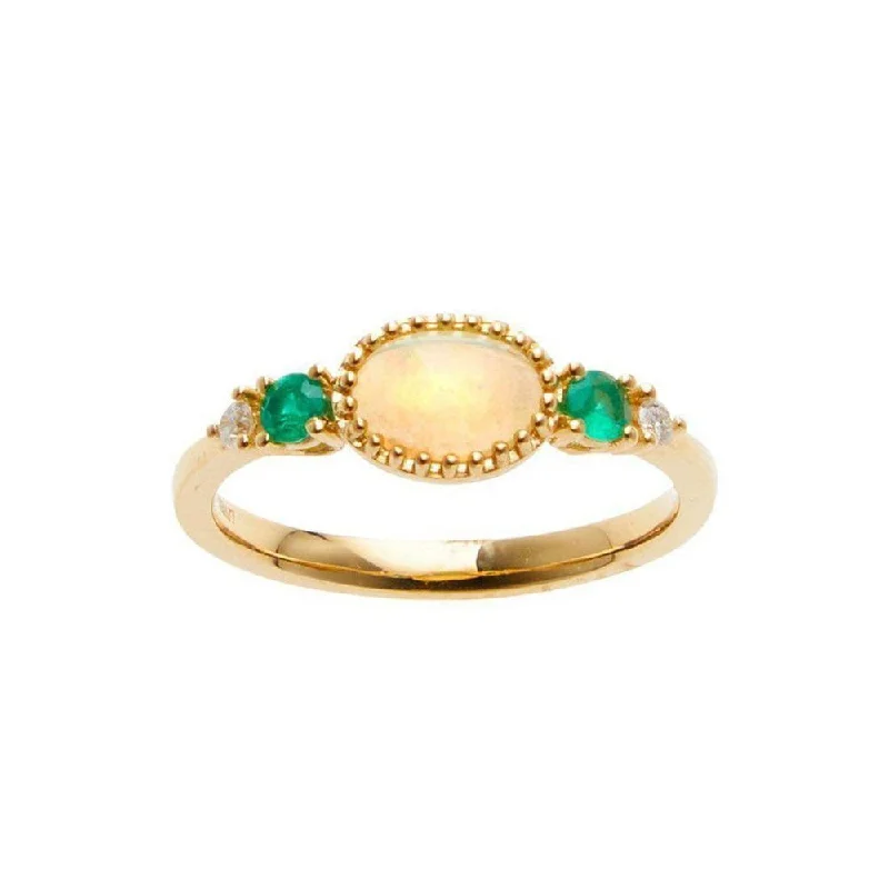 Handcrafted Beauty At Affordable Prices Opal and Emerald Ring