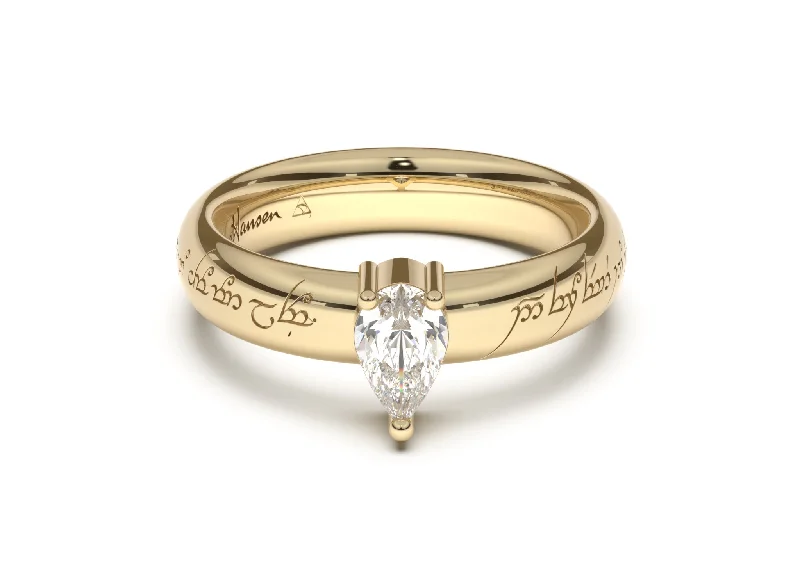 Limited Stock On Premium Jewelry At Low Prices Pear Classic Elvish Engagement Ring, Yellow Gold Limited Stock On Premium Jewelry At Low Prices Pear Classic Elvish Engagement Ring, Yellow Gold