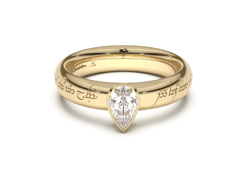 Grab Your Favorite Jewelry At The Lowest Prices Pear Elegant Elvish Engagement Ring, Yellow Gold Grab Your Favorite Jewelry At The Lowest Prices Pear Elegant Elvish Engagement Ring, Yellow Gold