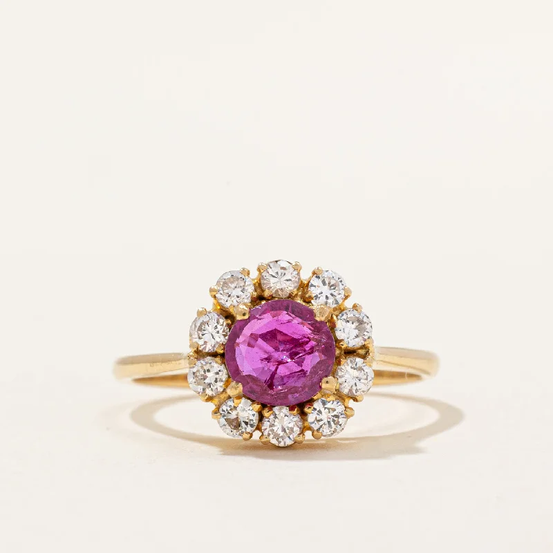 Timeless Elegance At Unbelievable Discounts Ruby & Diamond Halo Ring | 0.55ct, 0.45ctw | SZ 5.75 | Timeless Elegance At Unbelievable Discounts Ruby & Diamond Halo Ring | 0.55ct, 0.45ctw | SZ 5.75 |