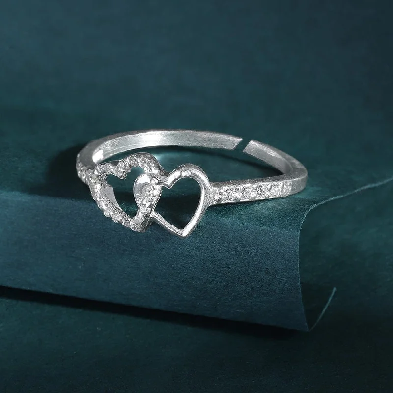 Seasonal Jewelry Sale – Upgrade Your Style Today Silver Zircon Heart Ring