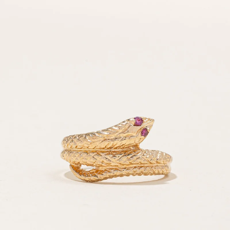 Timeless Beauty, Unbeatable Deals – Jewelry Sale On Vintage Ruby Snake Ring | 0.02ctw | SZ 6.5 |