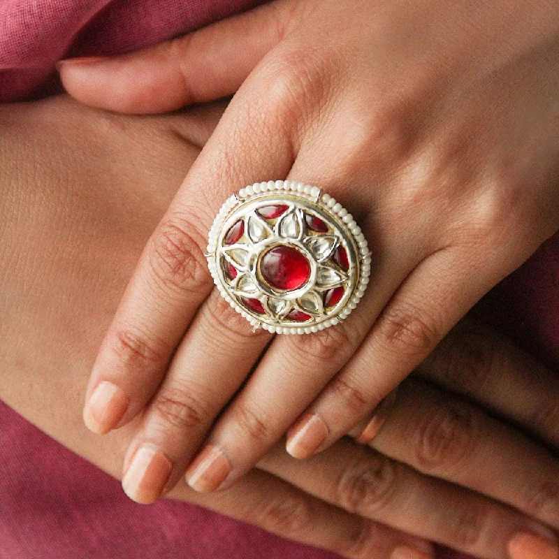 Shop Jewelry That Shines Without The High Price Silver 92.5 Thapa Jadau Ring
