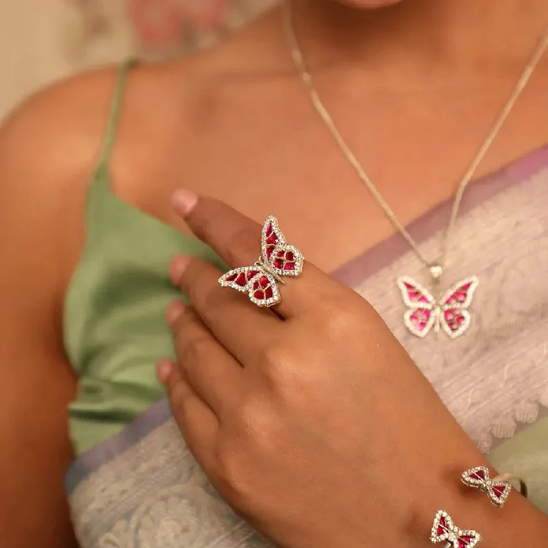 Handcrafted Beauty At Affordable Prices Silver Oxidised Butterfly Ring