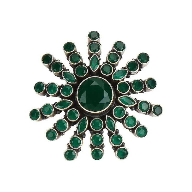Breathtaking Jewelry, Breathtaking Prices Silver green flower ring