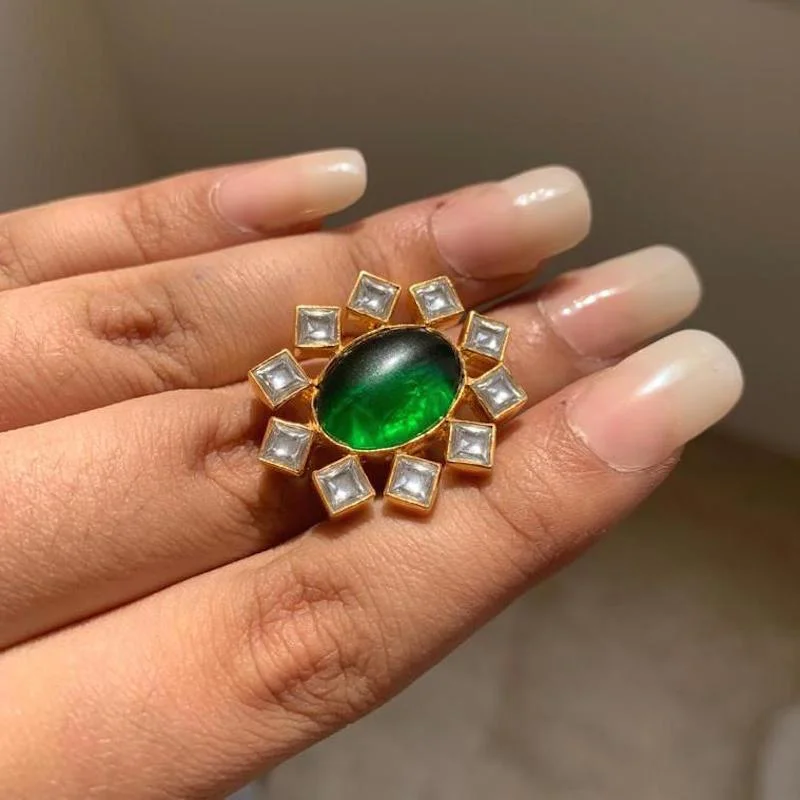 Trending Jewelry Now At Unbeatable Prices Silver Green Star Ring