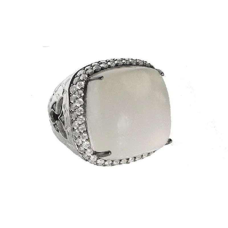 Square Moonstone Ring, Size 7