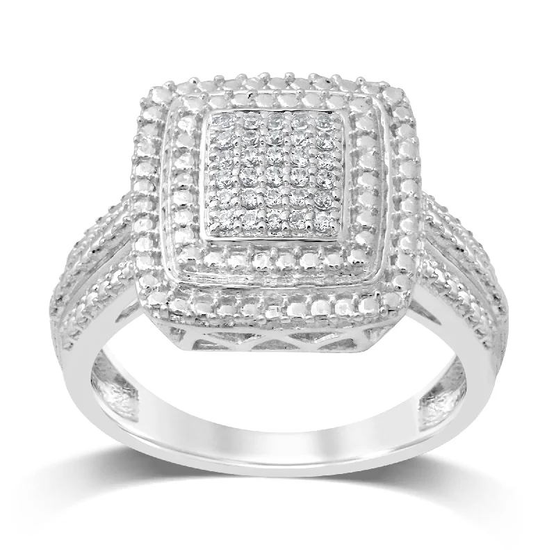 Celebrate Every Occasion With Sparkling Savings Sterling Silver 15 Points Diamond Ring Celebrate Every Occasion With Sparkling Savings Sterling Silver 15 Points Diamond Ring