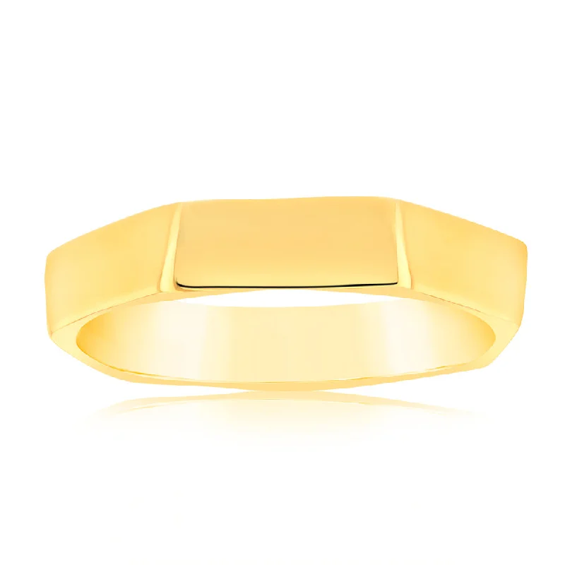 Best-Selling Jewelry Now Available At Special Deals Sterling Silver Gold Plated Polished 4.2mm Geometric Shaped Ring Best-Selling Jewelry Now Available At Special Deals Sterling Silver Gold Plated Polished 4.2mm Geometric Shaped Ring