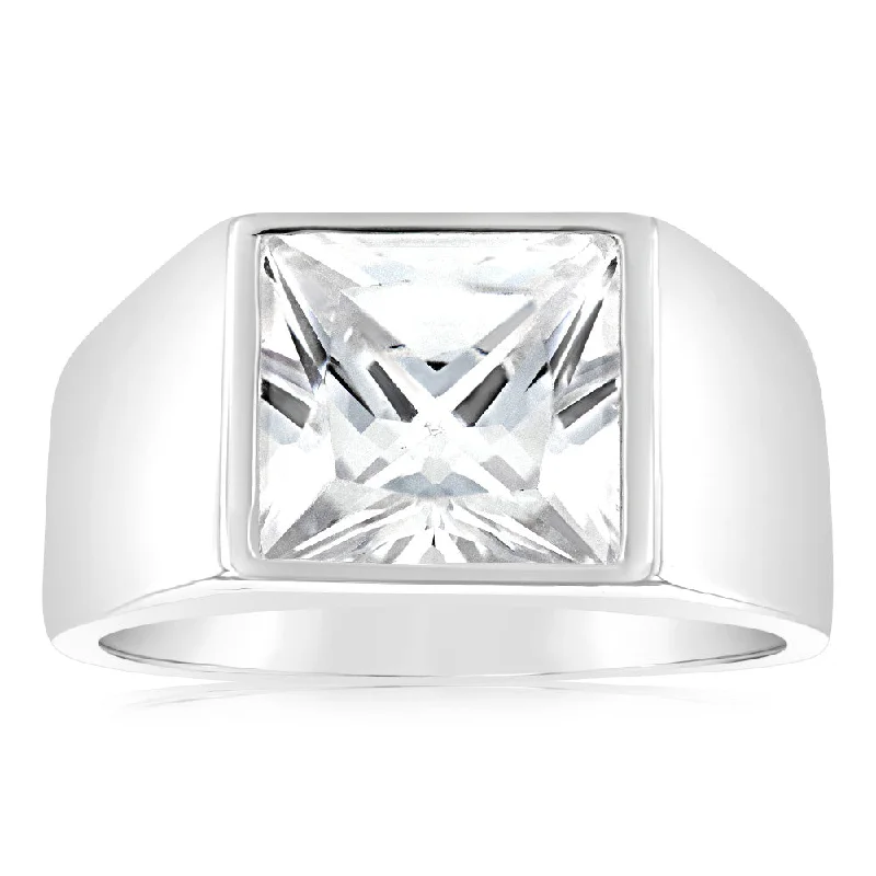 Seasonal Jewelry Sale – Upgrade Your Style Today Sterling Silver Square White Zirconia Gents Ring Seasonal Jewelry Sale – Upgrade Your Style Today Sterling Silver Square White Zirconia Gents Ring
