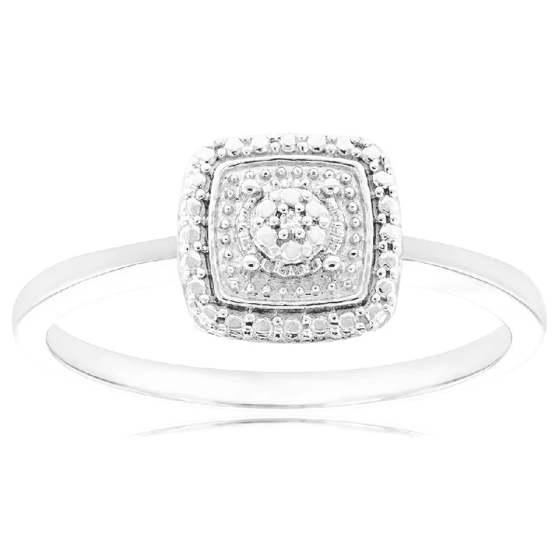 Seasonal Jewelry Clearance – Best Styles At The Lowest Prices Sterling Silver With Diamond Cushion Shape Ring