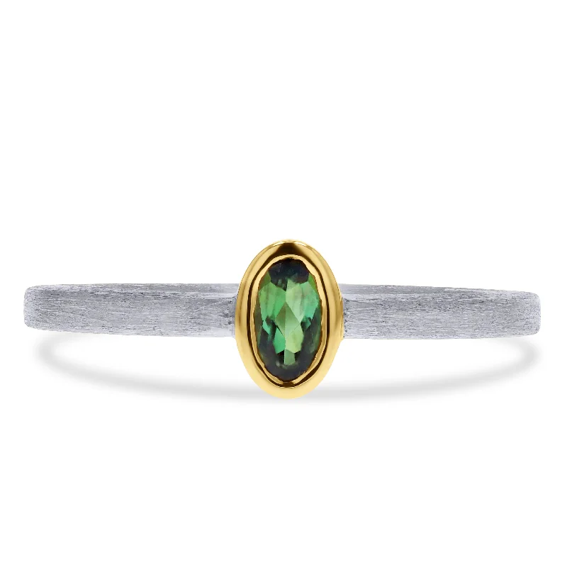 Dainty Tourmaline Bezel-Set Ring