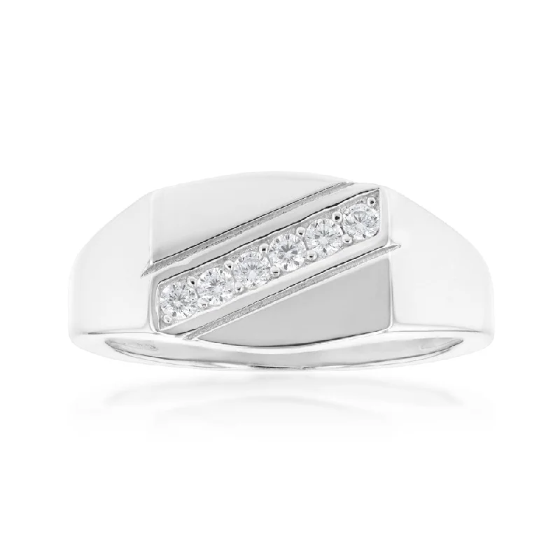 Get Your Favorite Jewelry At The Best Price Sterling Silver Zirconia Mens Ring