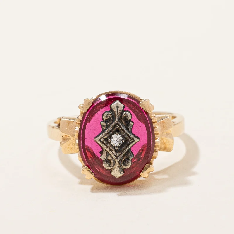 Buy More, Save More On Stunning Jewelry Designs Synthetic Ruby & Diamond Ring | 3.00ct, 0.02ct | SZ 6 |