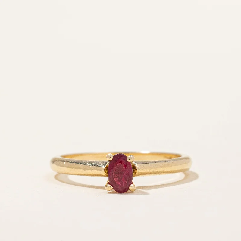 Affordable Gold-Plated Jewelry For Modern Fashion Synthetic Ruby Ring | 0.24ct | SZ 5.5 |