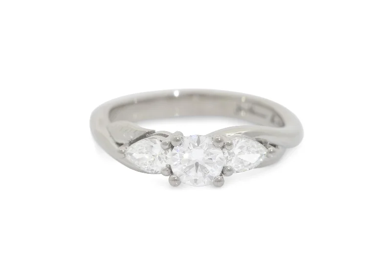 Breathtaking Jewelry At Limited-Time Savings Three-Stone Round & Pear Diamond Elvish Vine Engagement Ring, White Gold & Platinum Breathtaking Jewelry At Limited-Time Savings Three-Stone Round & Pear Diamond Elvish Vine Engagement Ring, White Gold & Platinum