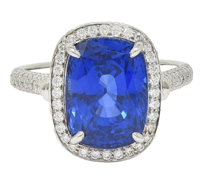 Exclusive Jewelry Sale – Limited-Time Discounts Tiffany & Co. 9.08 CTW Cushion Cut Blue Sapphire Diamond Platinum Halo Ring AGL Exclusive Jewelry Sale – Limited-Time Discounts Tiffany & Co. 9.08 CTW Cushion Cut Blue Sapphire Diamond Platinum Halo Ring AGL