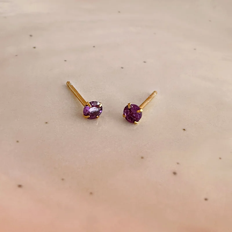 Adjustable Charm Bracelets For A Perfect Fit Tomi - Purple CZ Studs