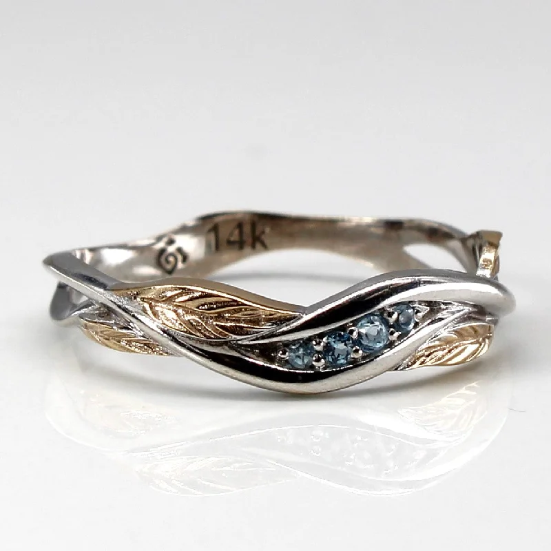 Timeless Elegance Now At Special Discounts Two Tone Gold Wave Sapphire Ring | 0.06ctw | SZ 9.5 |