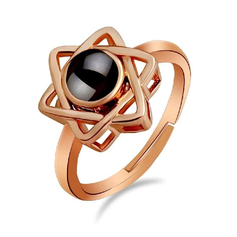 Elegant Jewelry Pieces At Unbelievable Prices Urbana Rose Gold Plated single Adjustable Ring Reflecting I love you In 100 Languages-1506345A-1506345A