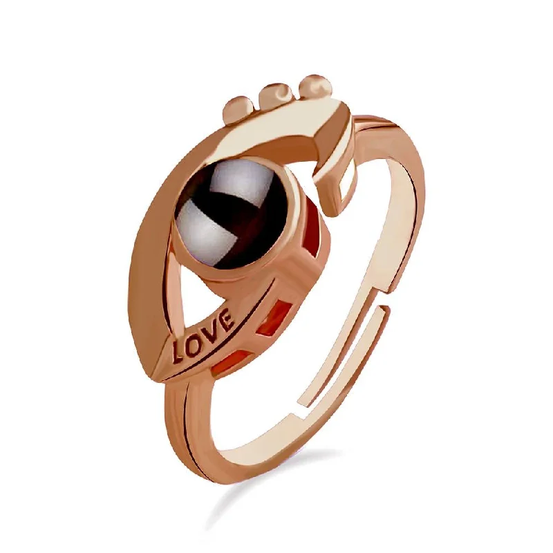 Elegant Designs, Unbeatable Discounts – Shop Jewelry Now Urbana Rose Gold Plated single Adjustable Ring Reflecting I love you In 100 Languages-1506349A-1506349A