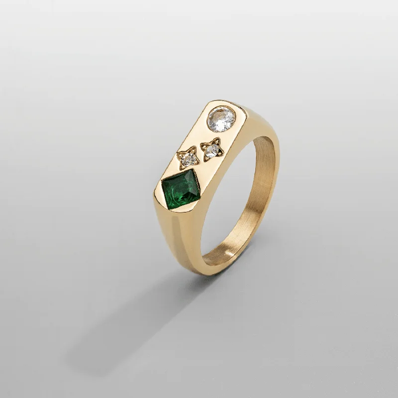 Jewelry Sale Bonanza – Grab Your Sparkle Now Vintage Stone Signet Ring (Gold)