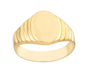 Personalized Engraved Jewelry For Meaningful Gifts The Gold Ridged Signet Ring