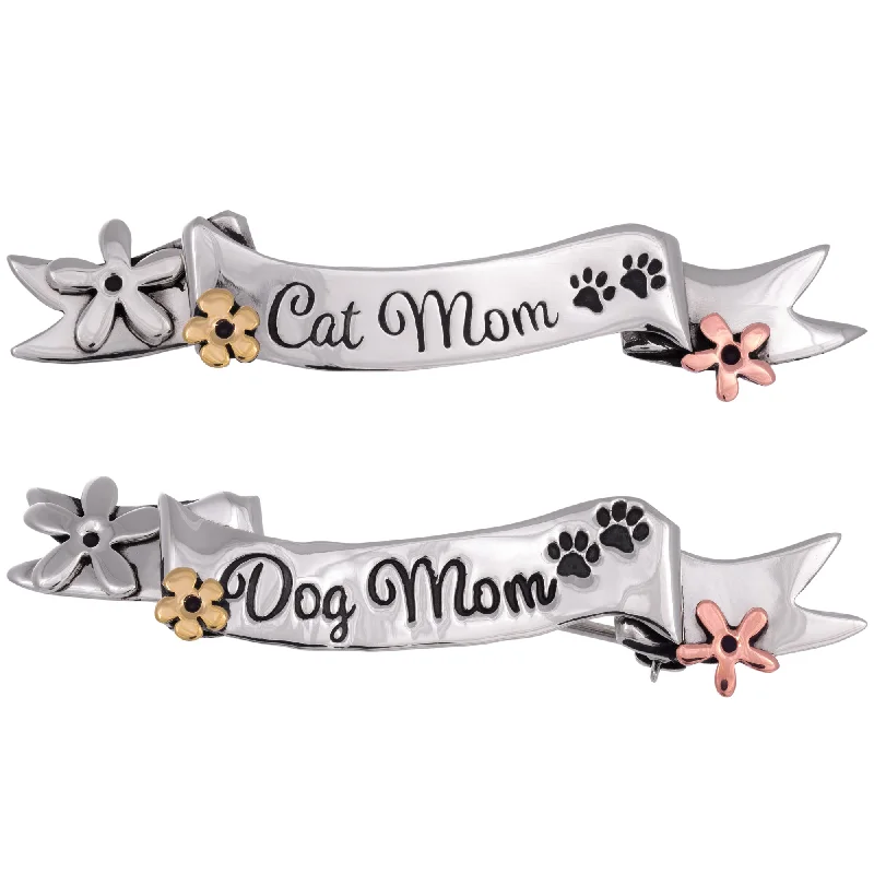 Handmade Pearl Jewelry For Timeless Elegance Pet Mom Mixed Metal Banner Pin
