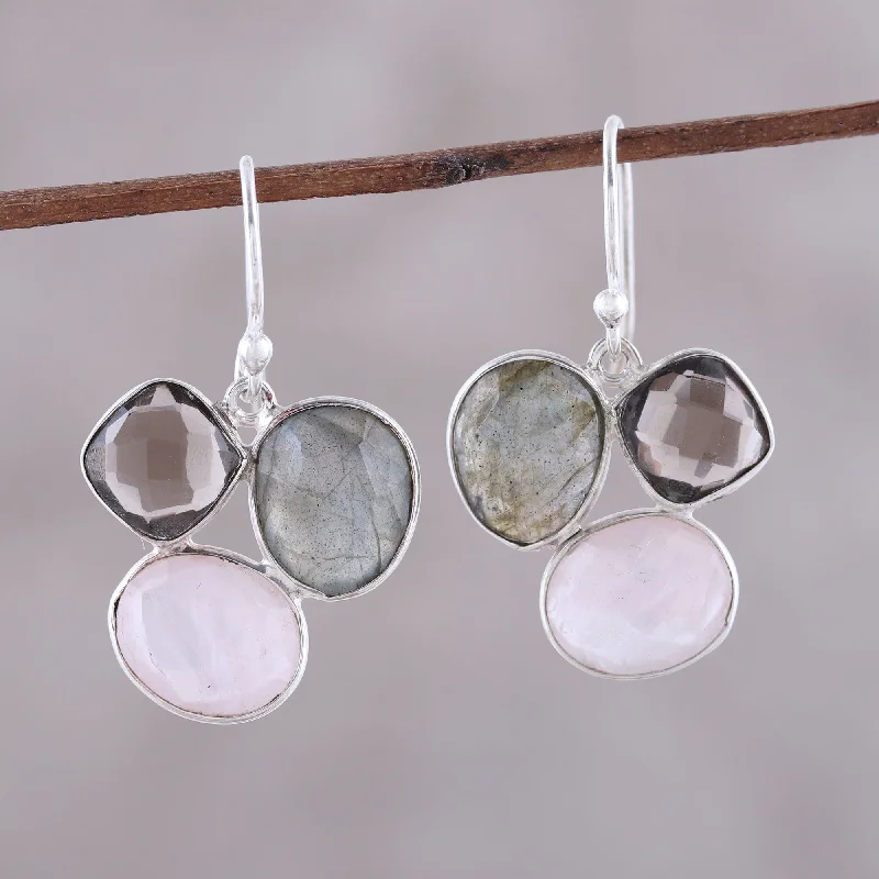 Accessorize For Less – Luxury Jewelry At Affordable Prices Enchanting Trinity Multi-Gemstone Sterling Silver Dangle Earrings from India