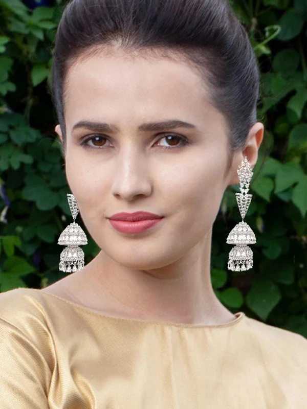 Shine Without Limits – Jewelry Sale Happening Now Odette Women Silver Metal Jhumka Earrings