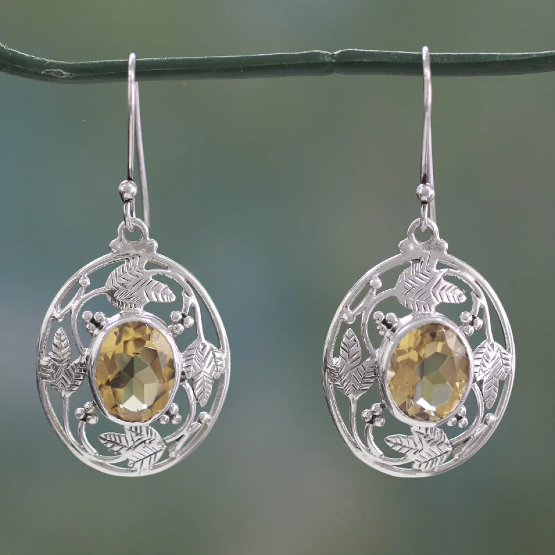 Get The Best Deals On Timeless Jewelry Pieces Sunshine Avatar Indian Sterling Silver Dangle Earrings with Citrine