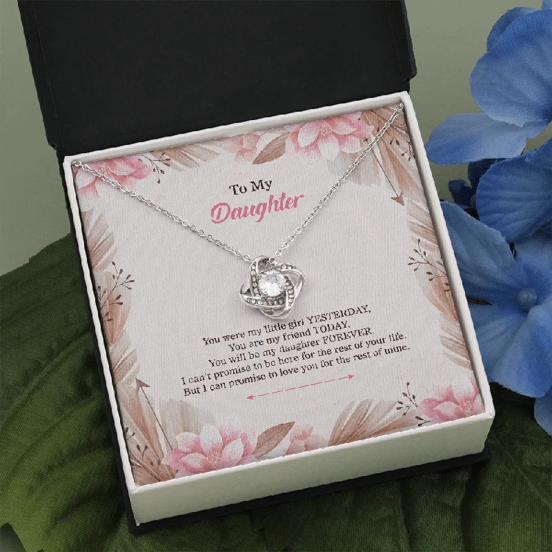 Stunning Statement Jewelry, Unbeatable Discounts To My Daughter Necklace - I Can Promise Love You For The Rest Of Mine - Necklace For Daughter Love Knot Necklace
