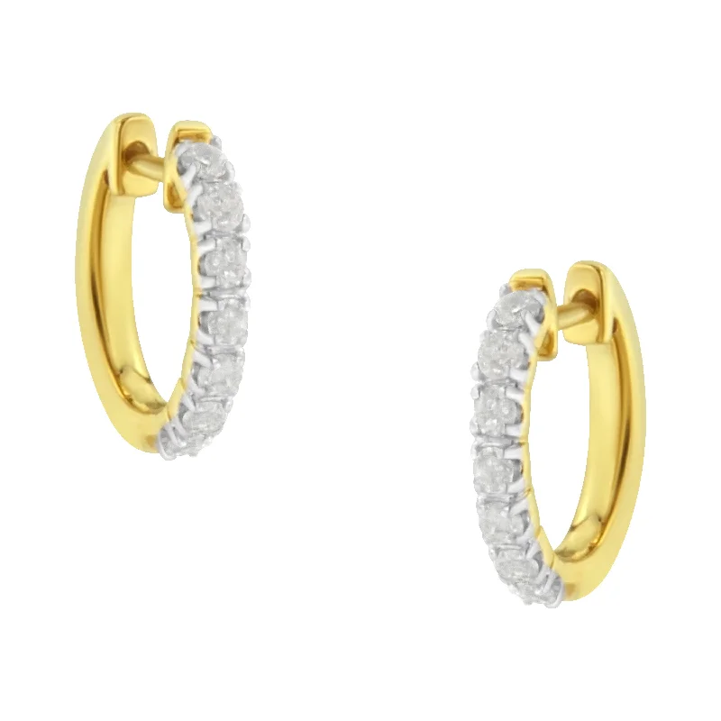 10K Yellow Gold Diamond Diamond Huggy Earring