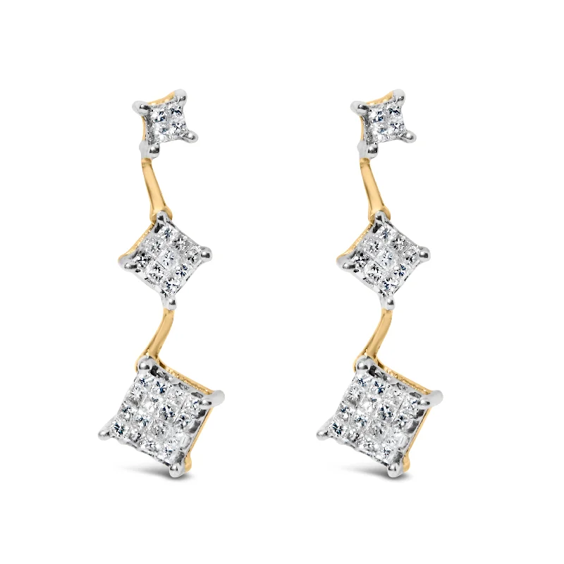 Seasonal Jewelry Sale – Upgrade Your Collection 14K Yellow Gold 1 cttw Princess Cut Diamond Earrings Seasonal Jewelry Sale – Upgrade Your Collection 14K Yellow Gold 1 cttw Princess Cut Diamond Earrings