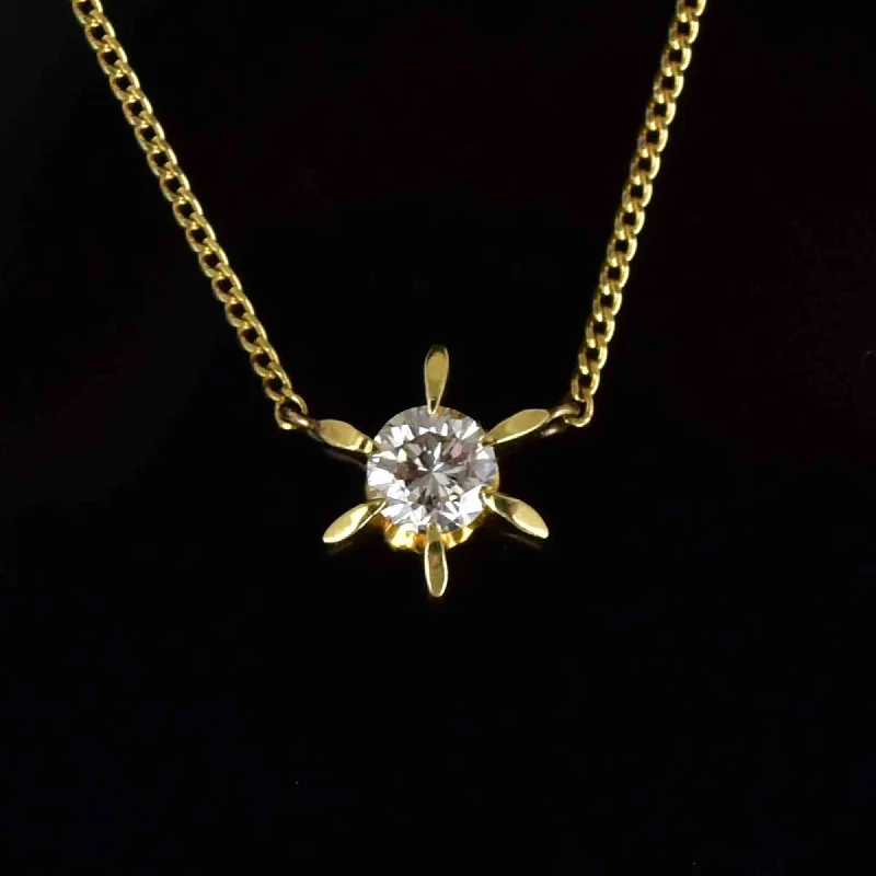 Exclusive Online Jewelry Sale – Don't Wait 18K Gold Starburst Diamond Solitaire Pendant Necklace Exclusive Online Jewelry Sale – Don't Wait 18K Gold Starburst Diamond Solitaire Pendant Necklace