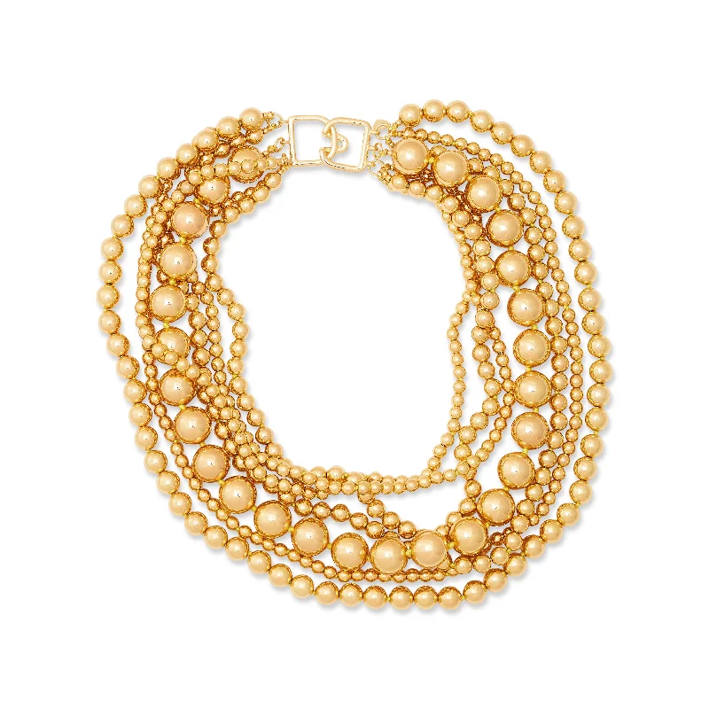 Breathtaking Jewelry, Breathtaking Prices 7 Row Gold Bead Necklace