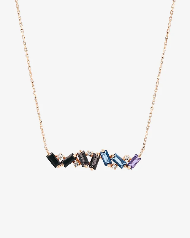Huge Markdowns On Premium Jewelry Styles Amalfi Burst Dark Blue Ombre Bar Pendant
