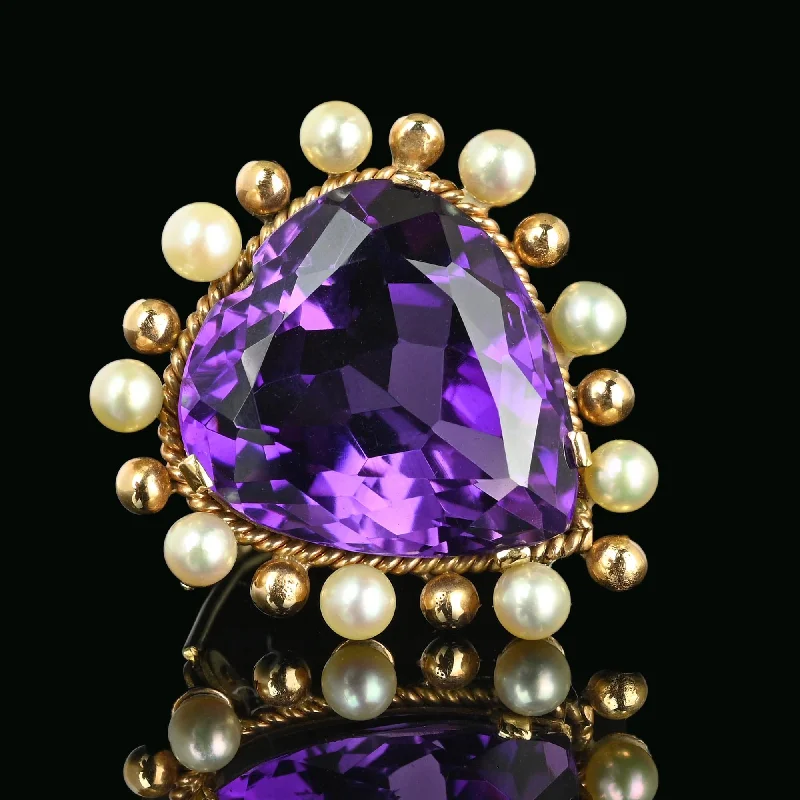 Bestselling Jewelry At Special Promotional Rates Antique 14K Gold Pearl Amethyst Heart Brooch Pendant Bestselling Jewelry At Special Promotional Rates Antique 14K Gold Pearl Amethyst Heart Brooch Pendant