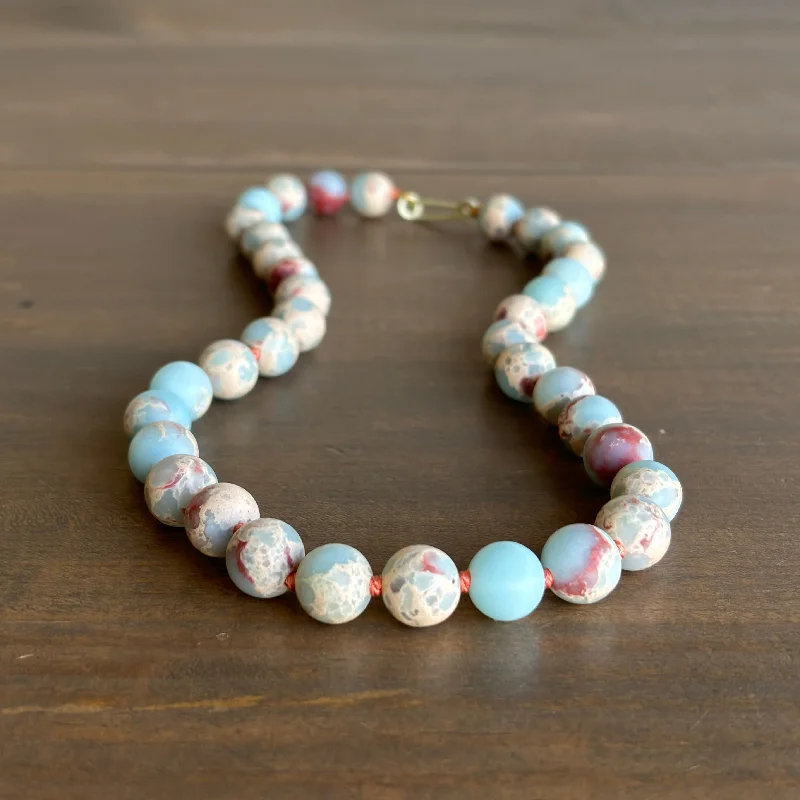 Jewelry Clearance – Final Chance To Save Big Aqua Terra Jasper Beaded Necklace