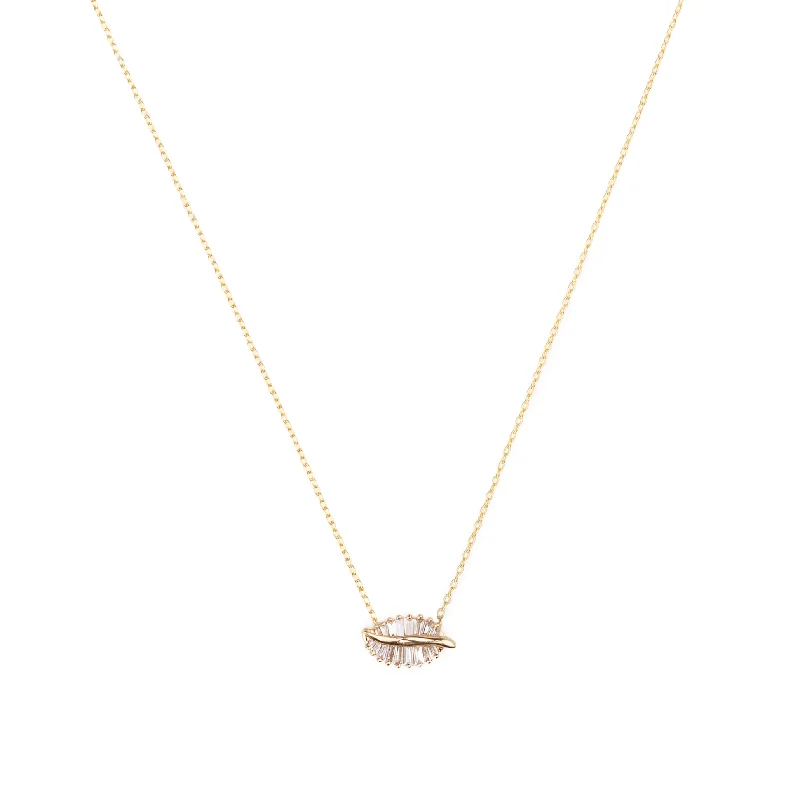 Timeless Jewelry At Special Discount Rates Baguette Leaf Necklace